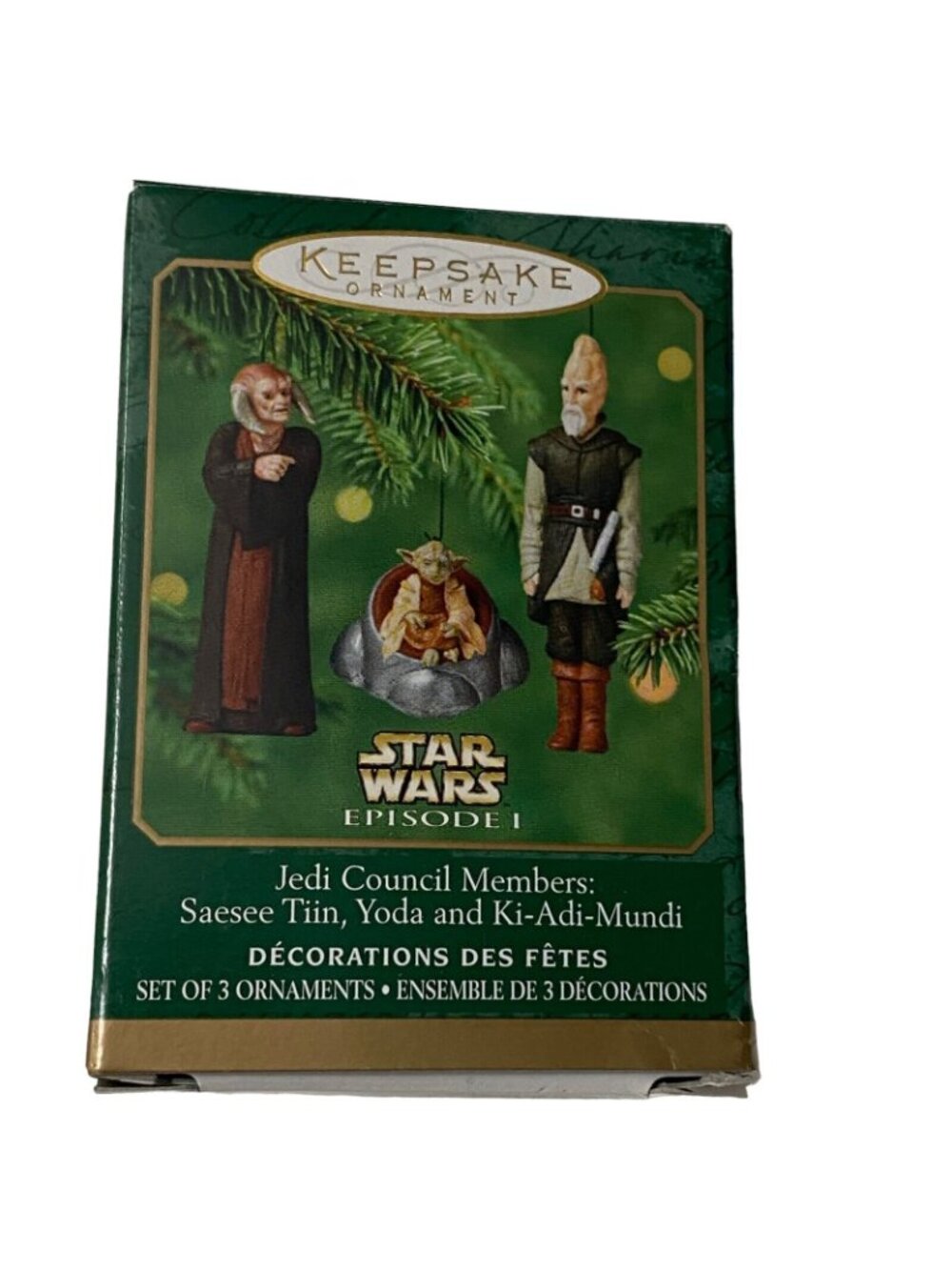 Hallmark Star Wars Jedi Council Saesee Tiin Yoda Ki-Adi-Mundi 3 Ornament Set - Picture 7 of 7